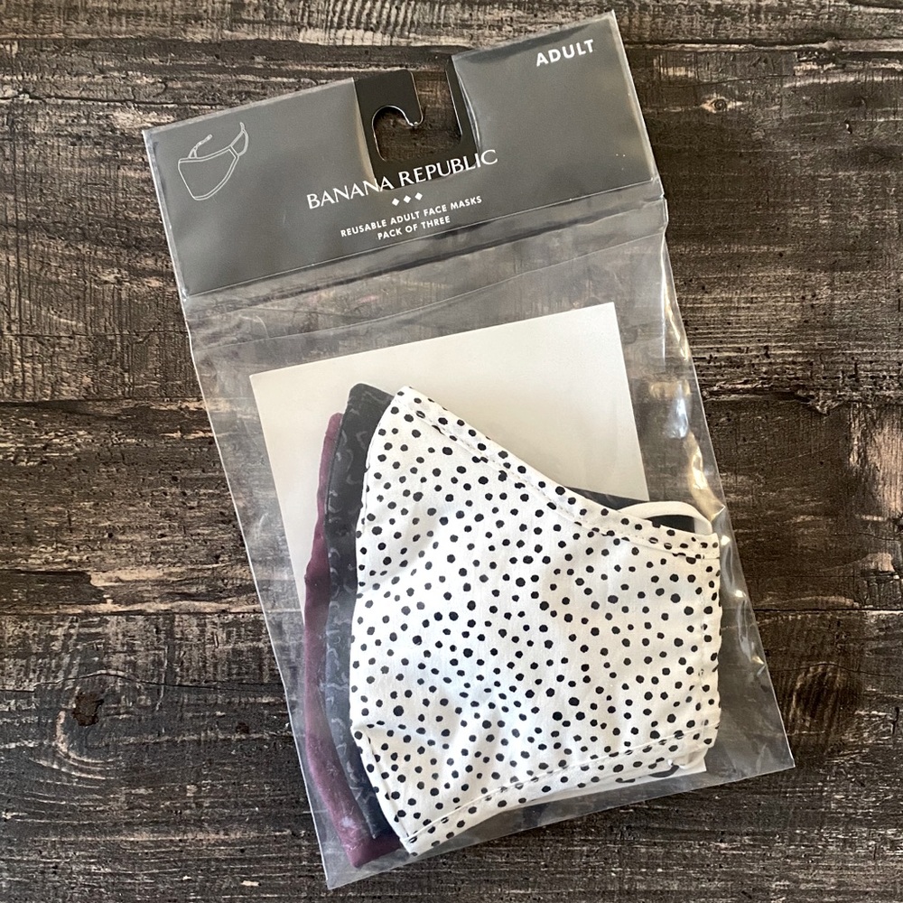 NEW Banana Republic Reusable Face Masks set of 3